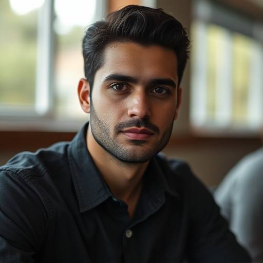 Retrato de Roberto Almeida, ex-aluno do curso de Ediäão de Vídeo e Pós-Produäão.
